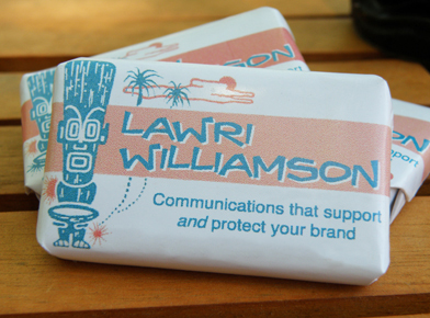 Image of promotional hotel soap created by Lawri Williamson